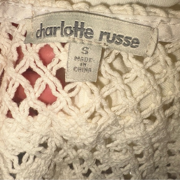 Charlotte Russe White Mini Crochet Dress - Small - Picture 2 of 5